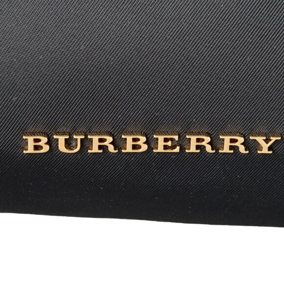 Burberry Black Pouch Clutch Cosmetic Bag Nylon Leather - Picture 4 of 5